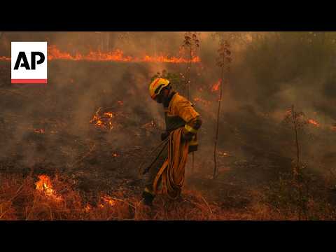 Video Thumbnail: Wildfire in Spain threatens natural park and villages