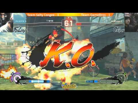 Team Salty Congee vs Team GameBros (Losers Finals) - SSF4AE Teams - Vancouver Street Battle Vol.6