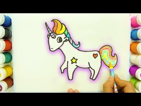 Drawing for Kids | Cute Unicorn | Picture Coloring Pages | Kids Learning TV HD