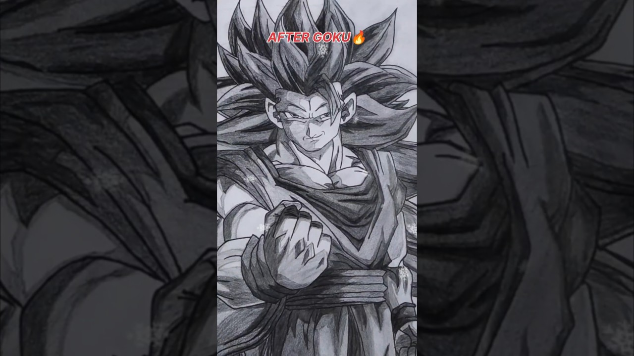 I Draw Goku 😱🔥 | Before vs After Goku Drawing #shorts