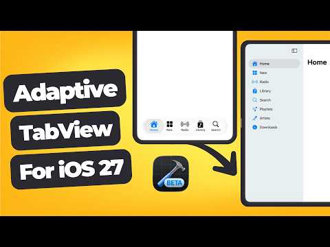 Adaptive TabView for iOS 27 (iPhone) Using SwiftUI | Xcode 27 | WWDC26 thumbnail