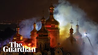 Cathedral burns at Unesco-listed Kyiv Pechersk Lavra after Russian attack