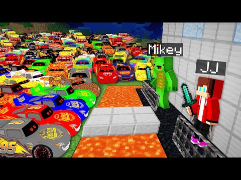 1000 MCQUEEN.EXE vs Security House Mikey & JJ in Minecraft Attack challenge - Super Maizen