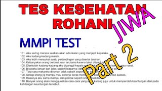 Download lagu TES KESEHATAN ROHANI part 2 / Tes Kesehatan Jiwa / MMPI tes mp3