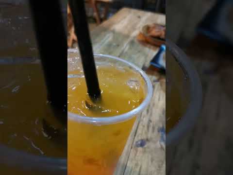 honey peach fruit tea with popping boba