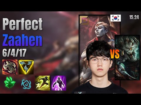 Perfect Top Zaahen vs Rengar lol KR solo rank Full Game 15.24 | 퍼펙트 자헨 vs 렝가