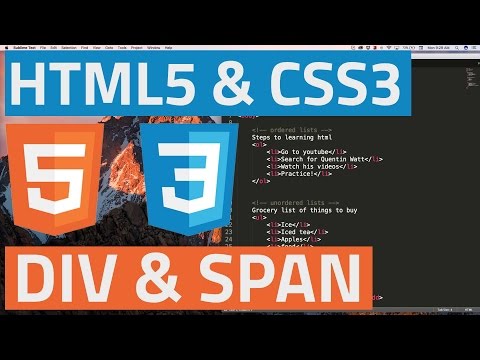HTML5 and CSS3 beginner tutorial 19 - Divs and Spans