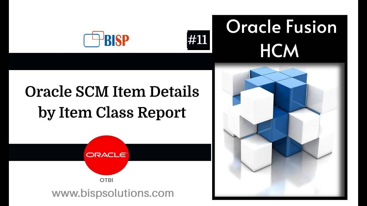 Oracle SCM Item Details by Item Class Report | BI Publisher SCM Reports | OTBI Reports SCM | BISP