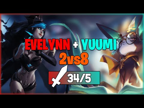 LETTERALMENTE 2v8 CON EVE + YUUMI - League of Legends ITA