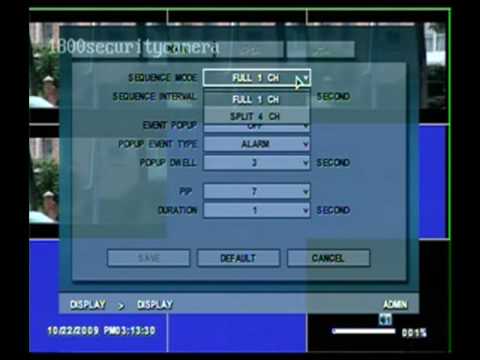 DVR8008 8ch mpeg4 dvr live display setting