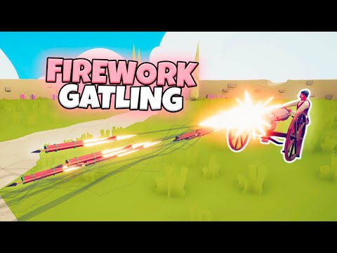 FIREWORK GATLING GUN VS EVERY FACTION | TABS MODDED GAMEPLAY
