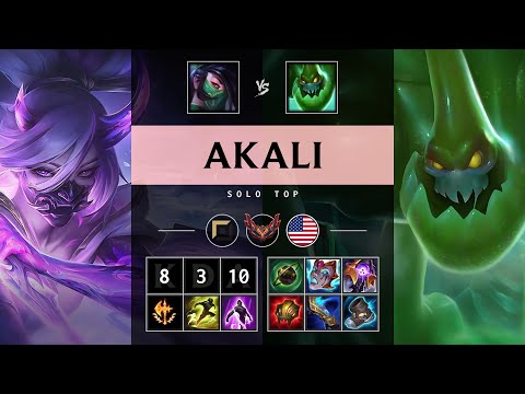Akali Top vs Zac - NA Grandmaster Patch 25.13