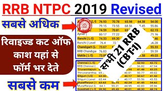 RRB NTPC 2019 CBT 1 All 21 RRB  Revised Cut Off | RRB NTPC 2019 Highest to Lowest Cut Off
