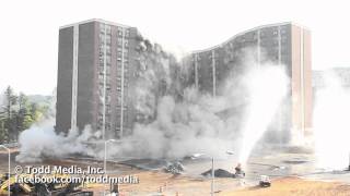 preview picture of video 'Tuscaloosa Rose Towers Implosion and Demolition in Slow Motion'