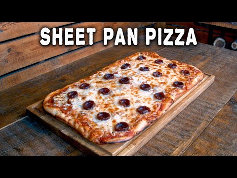 Pepperoni Sheet Pan Pizza in The Wood Fired Oven