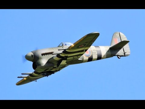 HAWKER HERITAGE FLIGHT - MULTIPLE WW2 RC FIGHTERS AT SOUTHERN MODEL SHOW - 2017