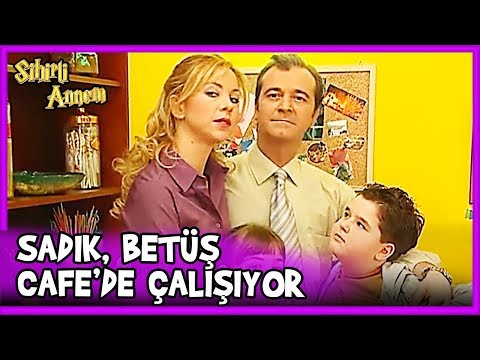 Sadık, Betüş'le Beraber Kafede Çalışmaya Başladı - Sihirli Annem 6.Bölüm