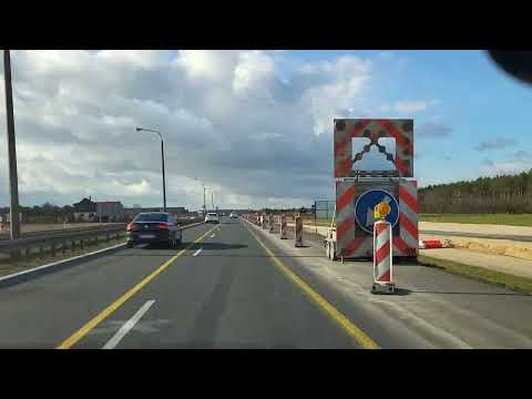 Timelaps przejazdu Czosnów - Płońsk 19 luty 2023 w trakcie budowy S7