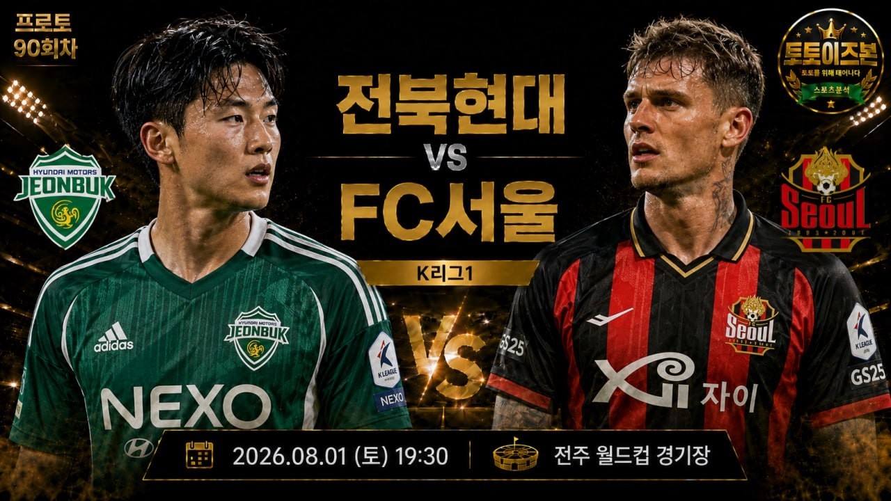 토토분석 스포츠분석 축구승무패 8월1일 K리그1 전북현대 FC서울 국내축구 최종분석 프리뷰