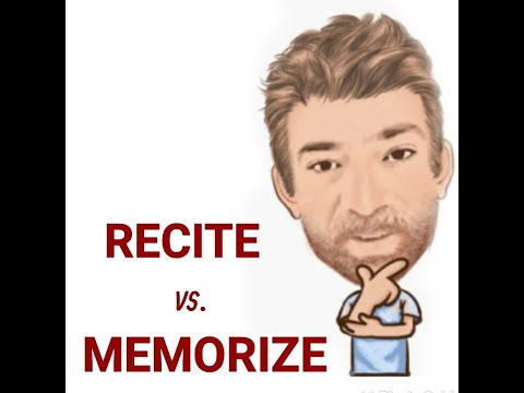 English Tutor Nick P Lesson (599) The Difference Between Memorize and Recite