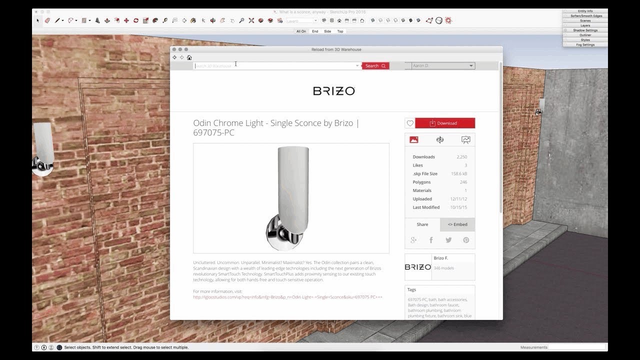 SketchUp Skill Builder: Swapping Components from 3D Warehouse