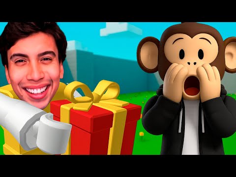 MIS SIMIOS REGALAN SUS MEJORES COSAS DE ROBA UN BRAINROT A UN SIMIESITO!🐒