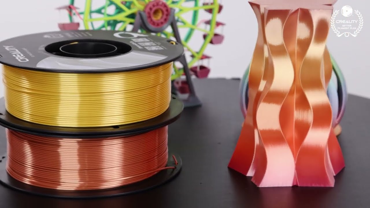 Creality Filament PLA Silk Doré/Argenté, 1.75 mm, 1 kg