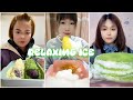 ASMR ICE EATING MATCHA MILK POWDER With PASSION FRUIT RELAX VIDEO