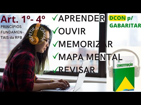 📗 CONSTITUIÇÃO FEDERAL atualizada: MAPA MENTAL, ÁUDIO e LETRA. Art 1º ao 4º. LEI SECA COMENTADA