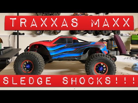 Traxxas Maxx- Installing Longer Sledge shocks- This is Awesome!!!