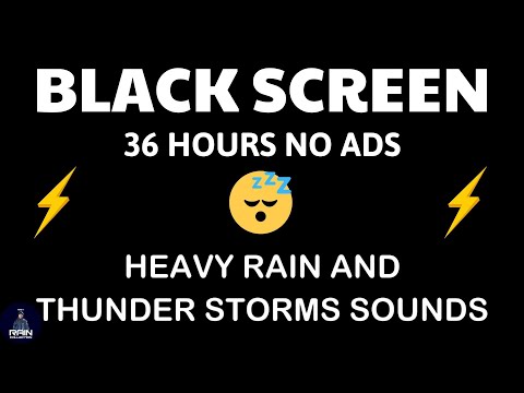 🔴 Heavy Rain and Thunder Sounds for Sleeping - Black Screen | Powerful Rainstorm Sleep Aid