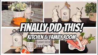 SPRING KITCHEN & FAMILY ROOM RESET… I FINALLY STYLED MY SHELVES! 🌿