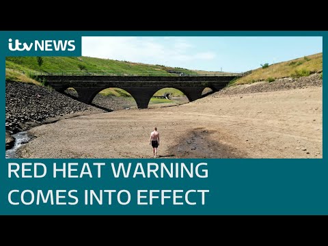 UK swelters as nation's first red extreme heat warning comes into effect | ITV News
