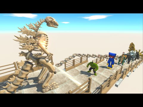 GODZILLA SKELETON DEATH FALL - Animal Revolt Battle Simulator