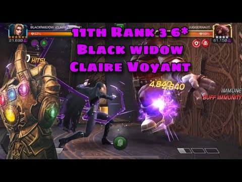 11th Rank 3 6*  Black Widow Claire Voyant! - Awesome Yellow numbers - marvel contest champions