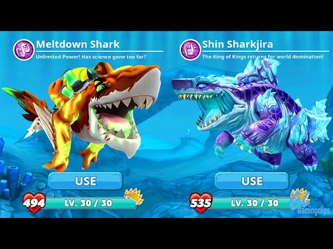 SHIN SHARKJIRA vs MELTDOWN SHARK in Hungry Shark World