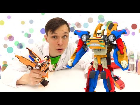 Игры с доктор Ой - Собираем Тобота из трех машинок @GulliverRu