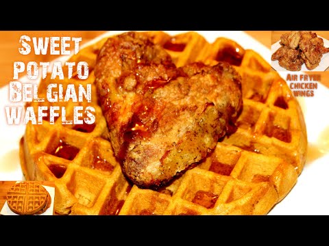 The BEST Sweet Potato Belgian Waffles | Air Fryer Chicken & Waffles | EASY | My Gadget Kitchen |#243