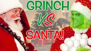 The Grinch vs Santa Claus! Snowball Showdown! Ninja Style!