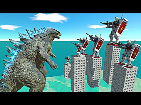 Godzilla Destroyer | Godzilla 2014 vs Modern Humans + Gundam RX-78 + King Kong | ARBS