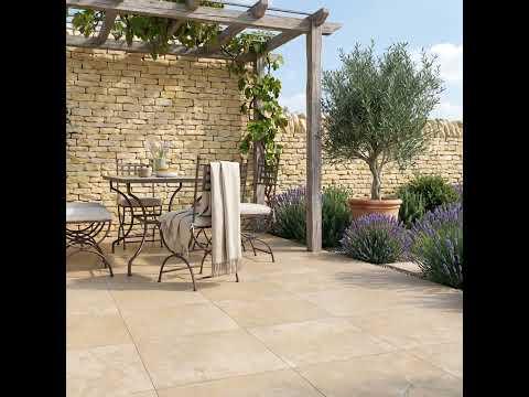 Carrelage sol extérieur effet pierre Etna travertin beige R11 60*60