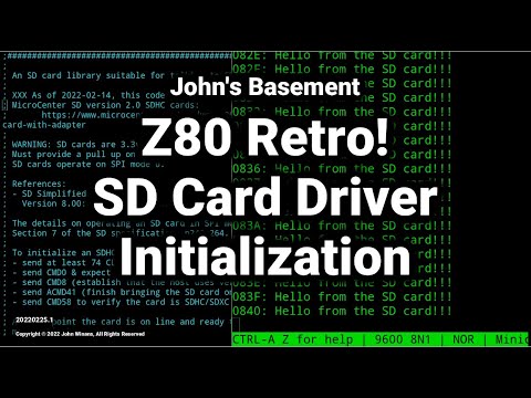 Z80 Retro #19 - SD Card Driver Initialization