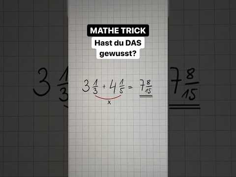 MATHE TRICK [Gemischte Brüche addieren] | Hast du DAS gewusst?🤔