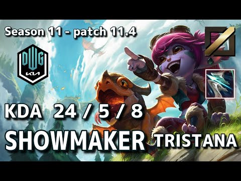 【韓国サーバー/C1】DK Showmaker トリスターナ(Tristana) VS BRO Yaharong アジール(Azir) MID - Patch11.4 KR Ranked【LoL】