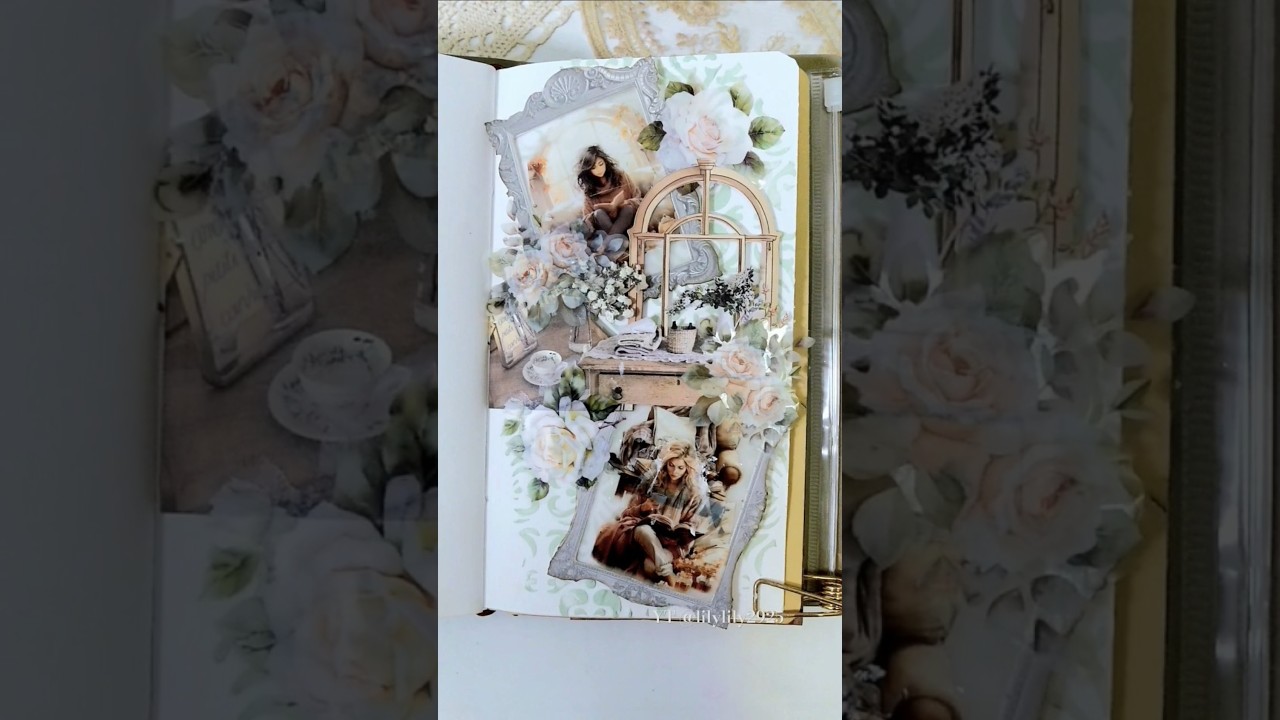 ASMR Journal | Green 💚 #asmr #journalwithme #journaling #scrapbooking #minijournal #aesthetic #art