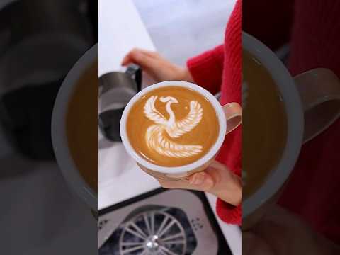Tutorial:- How to Pour a Phoenix Latte Art #barista #latte #coffee #
