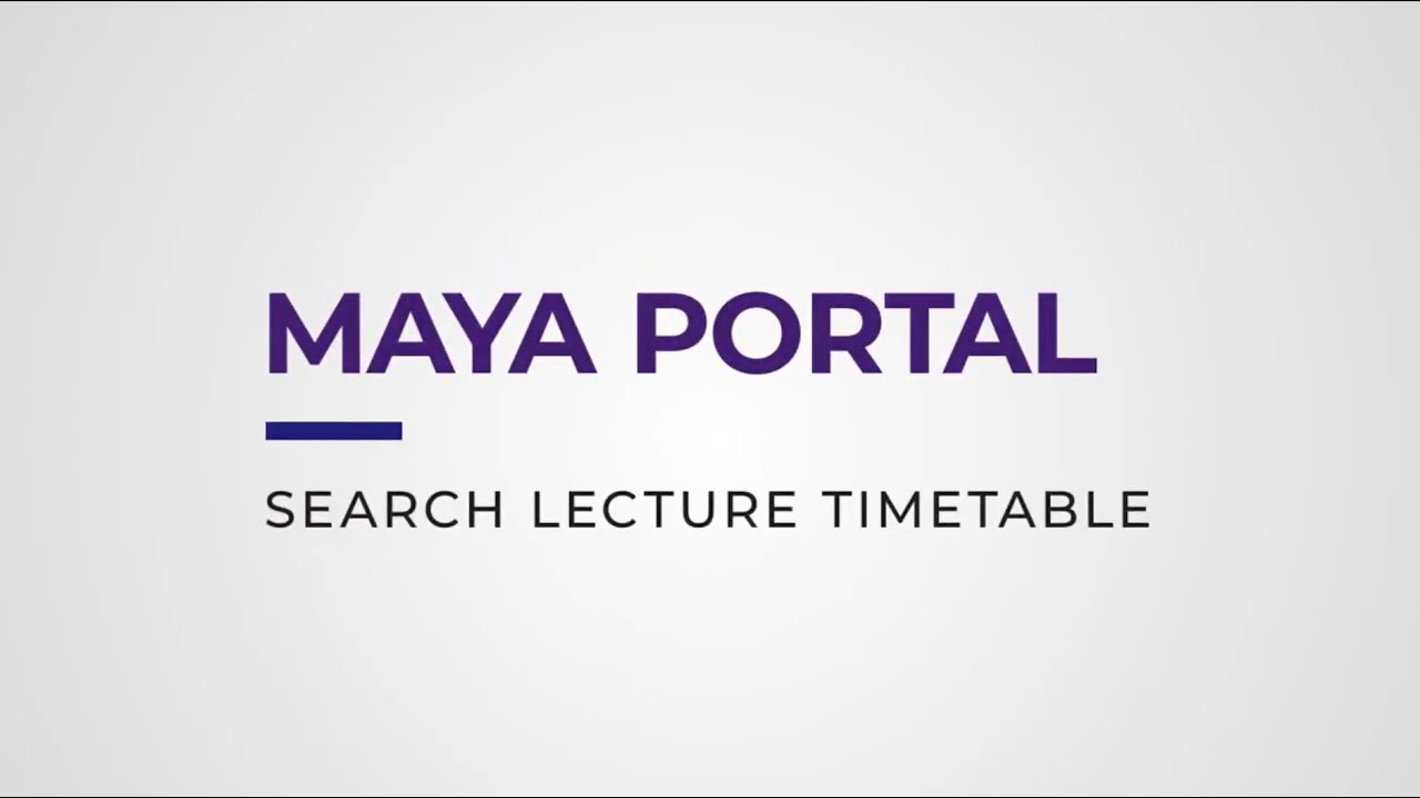 Guide Video Search Lecture Timetable Sem 1 2020/2021