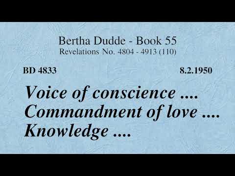 BD 4833 - VOICE OF CONSCIENCE .... COMMANDMENT OF LOVE .... KNOWLEDGE ....