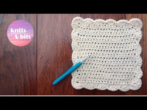 How to crochet a dishcloth / washcloth - Easy step by step for beginners (sunny waves)