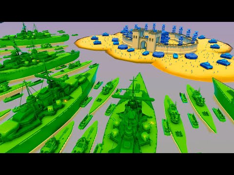 Brutal Green ARMY MEN Siege of ISLAND FORTS! - Attack on Toys